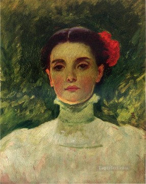  Duveneck Oil Painting - Portrait of Maggie Wilson portrait Frank Duveneck